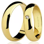 Alianças de Casamento ou Noivado Anatômica com Brilhante